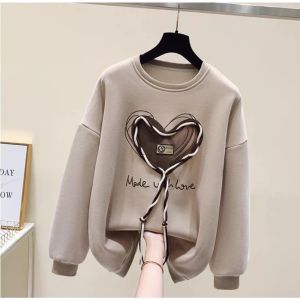 Made With Love Sweater Crewneck Oversize Wanita - Sweatshirt Oversize Atasan Wanita Terbaru
