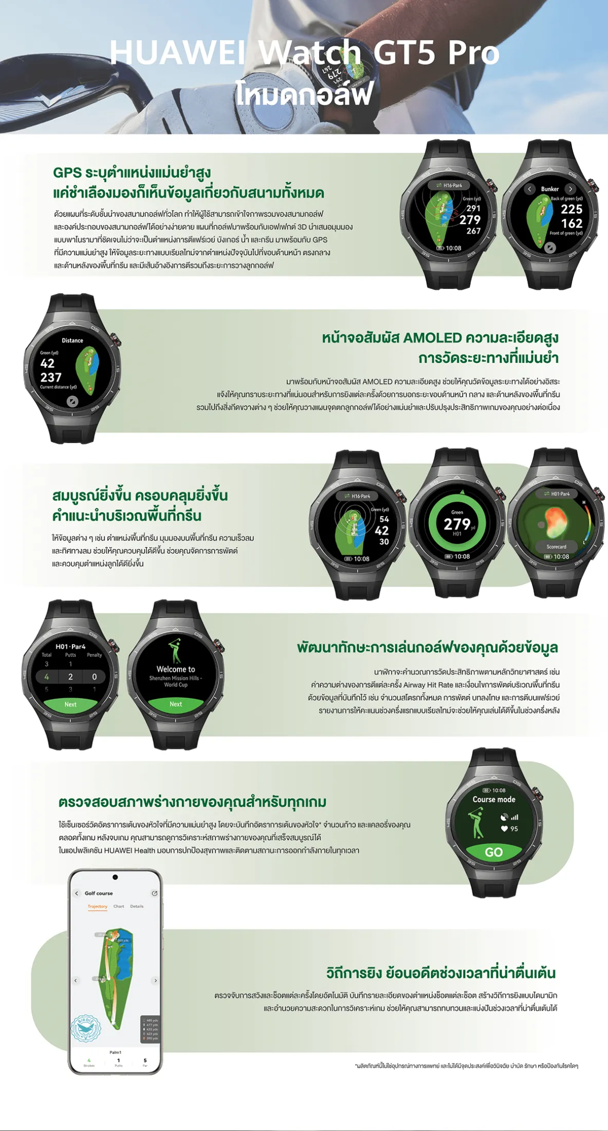HUAWEI WATCH GT 5 สมาร์ทวอช แบตสูงสุด 2 สัปดาห์ วัดค่าสุขภาพ