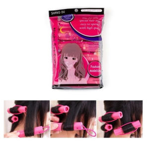 Jepitan Roll Rambut isi 6 Pieces / Roll Keriting Rambut Night Set Curler 6 PCS Warna Pink DMO M01