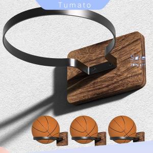Tumato ลูกบาสเก็ตบอลติดผนังที่วางบอลติดผนังที่วางลูกบอลโลหะไม้ชั้นเก็บของติดผนัง