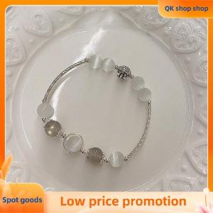 ✨QK shop✨ Fashion Ladies Imitation Opal Bell Bracelet Exquisite Cute Beaded Bracelet Natural Crystal Bracelet for Girls Party Jewelry Gift Exquisite Accessories