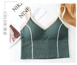 Women Tank Tops Backless Push Up Wireless Bra Seamless Crop Lingerie Padded Removable Bralette S668