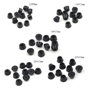 Fantic 10Pcs Black Rubber Round Cabinet Instrument Case Feet Foot Circular Bumpers Pads