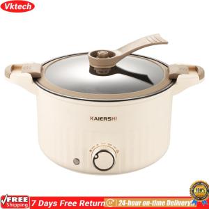 【Ready】【Vktech】 Electric Heating Pot Stainless Steel Liner Electric Cooking Pot 3 Files Adjustable for Ramen Noodles Soup Home Travel Gifts