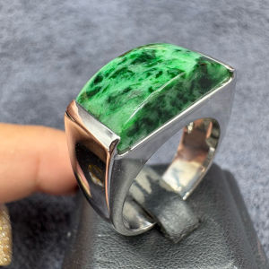 หยกพม่า บ่อเก่า ทรงอานม้า ฮกลกซิ่ว เขียว ดำ ขาว Natural Burma Jade A Type จิวเวลรี่ เครื่องประดับ