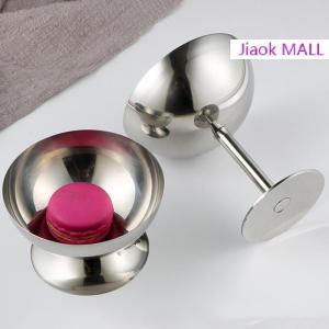 Jiaok MALL 2023 New Stainless Steel Goblet Cup Ice Cream Dessert Salad Bowl Fruit Plate Snack Dish KTV Bar Supplies