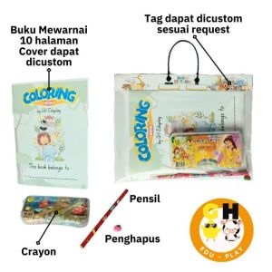 Khusus Custom min 20pcs Souvenir Ulang Tahun Anak Paket Buku Mewarnai FREE Crayon Bisa Custom by GHEduplay