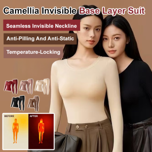 [Warm And Heat-Locking] Camellia Invisible Skin Base Layer Set  Skin-Soothing Thermal Underwear  Inner Layer Base Layer Set  Anti-Pilling And Anti-Static山茶花隐形肌底衣套装