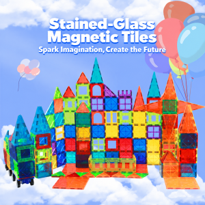 NUKID 7.5CM Big Magnetic Tiles 132 PCS 5D Diamond series Magnetic Building Block Educational Toys for Kids Gift Birthday