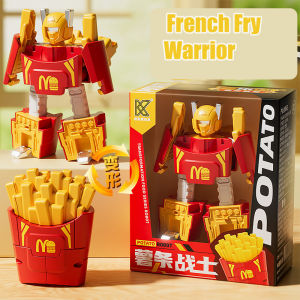 SKISOPGO 2-in-1 Transformable Robot Toy Burger Fries Shape-Shifting Food Movable Model Toys Educational Toys