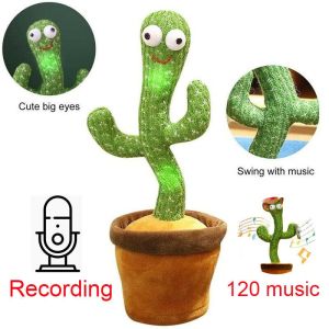 120 Songs Dancing Cactus Toy Electric Singing 120 Songs Luminous Recording Learning To Speak Plush Toy Kids Birthday Gift Christmas Gift