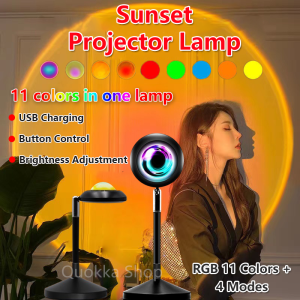 💖Christmas Gift💖 16 Color Rainbow Sunset Lamp Led Projector UFO Sunset Light Night Lamp Atmosphere Lamp Wall 日落灯