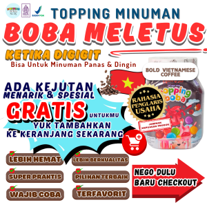 Boba Meletus Dimulut Topping Minuman Instan - Popping Boba Pecah Dimulut Rasa Kopi 500 Gram | Cocok Untuk Semua Minuman | Popping Boba Nata Jelly