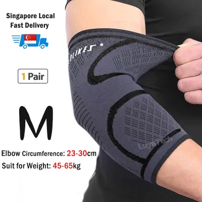 Elbow Brace Compression Sleeves for Men & Women (SG Fast Delivery) Arm Support Forearm Pain Relief Pads Braces for Tendonitis Tennis & Golfers Elbow Treatment Arthritis Workout Weight lifting Basketball