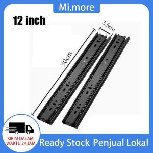 COD 30 Cm 12inch 1 Set (2 pcs) Rel Laci Hitam Double Track Mapla Full Extention 35cm ( 2x Tarik)