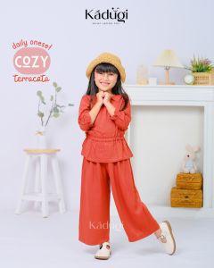 ZahraOlshopp - COZY Daily Oneset Anak perempuan Baju Setelan Harian Anak Blouse dan Kulot Katun Rayon Twill Usia 4 tahun 11 tahun bisa COD