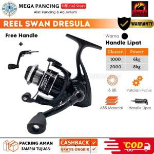 Swan Dresula Reel Pancing Ukuran 1000 2000 3000 6000 6 Ball Bearing Japan Material Spool Metal Besi Full Murah Kuat Murah
