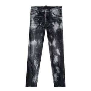 Quần jean đen rách với họa tiết sơn trắng thiết kế cổ điển chất liệu denim phù hợp cho phong cách thời trang đường phố.