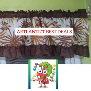 glamour curtain valancer curtain anahaw design/small curtain high quality-60"w*15"L elegant fabric printed cloth