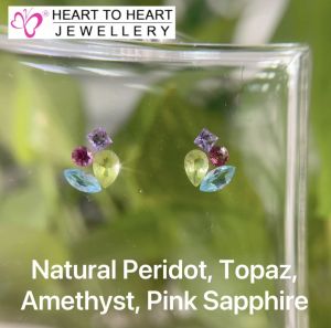 Natural Gemstone Peridot Topaz Amethyst Pink Sapphire (Gembox8022)