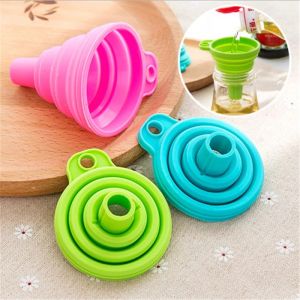 Silicone Foldable Funnel Portable Mini Oil Pot Funnel Household Kitchen Cooking Tools Random Color