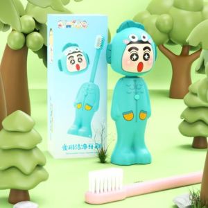Crayon Shin-Chan Cute Cartoon Retractable Soft Bristle Toothbrush Children Household Travel Toiletry Must-Have Doll Portable