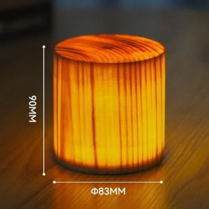 Creative USB Rechargeable Night Light Touch LED Bedside Lamp Wireless Table Lamp Dimmable LED Nightlight Wood Lamp Decoration Lighting 5V
