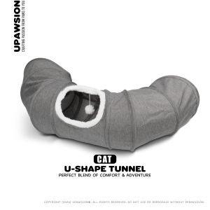 UPawsion Premium Cat Tunnel Foldable Connectable and Ball-Teaser Kitten Interactive Toy