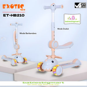 Scooter Mainan Anak EXOTIC ET HB 210 Bisa Duduk Berdiri Musik Lampu Scooter Lipat Skuter Sekuter HB210