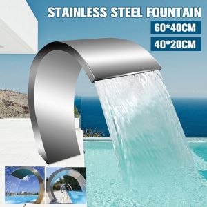 Waterfall Faucet20*40cm Stainless Steel Garden Fountain Pond Swimming Pool Feature Decorative Faucet Water stainless steel waterfall fountain pool water fountain