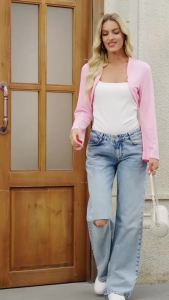 Yousify  Womens Short Top with Shawl Long Sleeve Front Open Short Cardigan with Flared Sleeves  2025