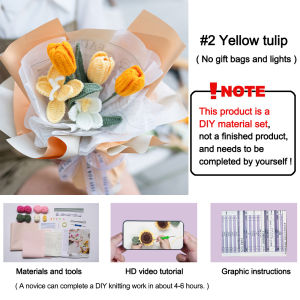 SG STOCK Specool® Sunflower Knitted Crochet Bouquet Hand-woven Flowers (with gift bag) Birthday Gift Graduation Bouquet Moms Gift