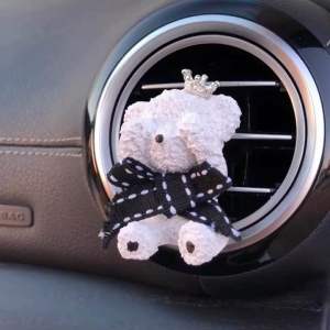 10ml Air Freshener Handmade Crown Bear Car Aroma Stone Diffuser With Essential Oil Vent Clip