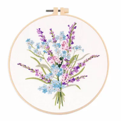 DIY Flower Embroidery Kit Colorful Floral Patterns Cross Stitch Set Sewing Supplies Handmade Embroidery Set Beginner