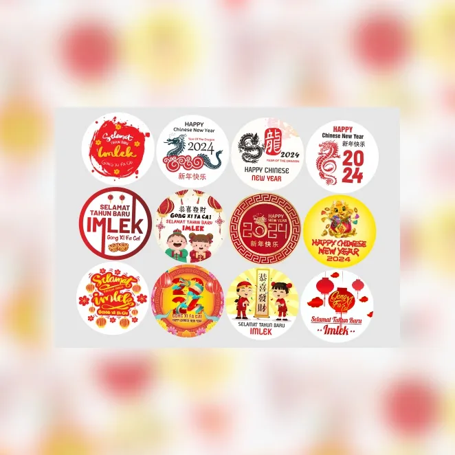 Sticker Label Ucapan Selamat Tahun Baru Imlek Stiker Tag Amplop