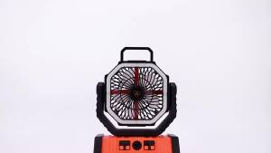 Camping Fan 20000mAh Battery Powered Fan Rechargeable with LED Light Portable Outdoor Tent Fan with Hanging Hook 4 Speeds Wind