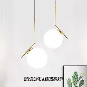 SXH Minimalist and unique round glass pendant light popular in online fashion stores restaurants bars and bedroom headboards single-head light luxury Nordic style