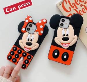 Mickeymouse Minimouse Press Cartoon Silicon Soft Case For iPhone 6s 6plus 6splus iPhone 7 7G 7plus iPhone 8 8G 8plus iPhone X XS XR XsMax iPhone 11 pro max iPhone 12 pro max iPhone 12 mini