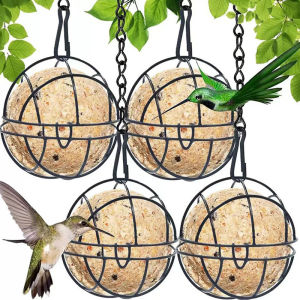 Ginca 1Pcs Metal Suet Ball Bird Feeder Set With Hanging Chain Squirrel Proof Bird Feeders For Outdoor Garden Hummingbird Feeders