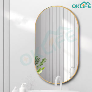 [OKLIFE. SG]Bathroom mirror wall decorative mirror Bathroom Mirror Oval bathroom bathroom wall hanging cosmetic mirror