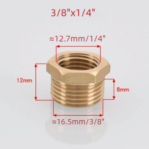OKKFINE Brass Brass Hex Bushing Hex 1/8 1/4 3/8 1/2 3/4 Reducer Pipe Fitting Coupler Copper Connector