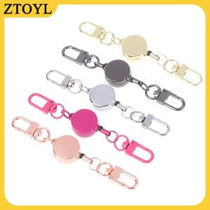 ZTOYL 21Mm Chống Trộm Kim Loại Dễ Dàng Để Kéo Khóa Dây Có Thể Thu Vào Móc Chìa Khóa Đàn Hồi Keychain Thể Thao Có Thể Thu Vào Vòng Chìa Khóa Y Tá Các Bộ Phận
