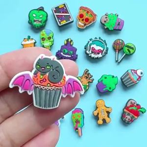 DIY Shoe buckle and flower set for clogs and garden shoes detachable shoe decorations pumpkin and skull badges brooches
