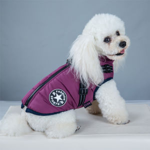 Dog clothes chest and back integrated cotton vest pet cotton coat winter coat with thickened feet