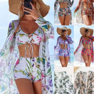 ชุดว่ายน้ำ แยก ระบายอากาศได้ สร้อยโบว์ มีความยืดหยุ่น เอฟเฟกต์ปกปิดเนื้อ วันหยุดริมทะเล ชายหาด