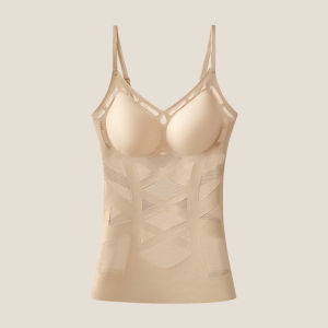 3-in-1 Angel Sculpting Seamless Vest/Cami High Elasticity Breathable/Covers Waist Fat/Visual Deep V Design/Daily & Sport Shapewear For Women With Curvy Waist
