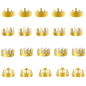 20pcs có thể gập lại giấy lễ kỷ niệm crowns an toàn cho người lớn trẻ em dễ dàng thiết lập hoạ tiết hỗn hợp màu sắc