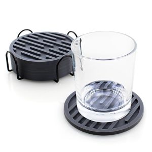 Round Thickened Drainable Silicone Coasters Placemats Open Coasters Coffee Coasters