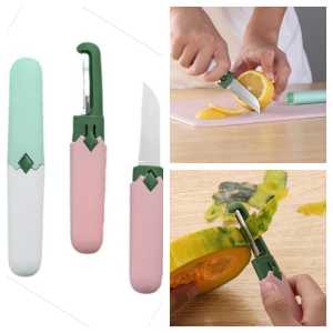 Pisau Peeler Buah 2in1 Plus Tutupnya Pisau Pengupas Kulit Buah Peeler 2in1 Pisau Buah Travelling