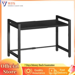 Kitchen Organization Microwave Rack Expandable with Multiple Shelves for Countertop